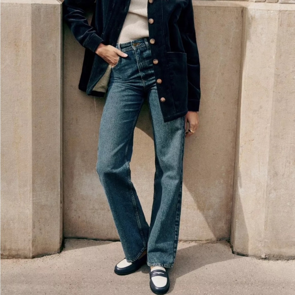 Classic High-Rise Straight Leg Jeans - Blue
